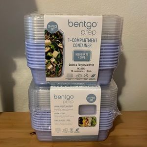 BENTGO PREP NWT lot of 2  (20) single compartment meal prep storage containers
